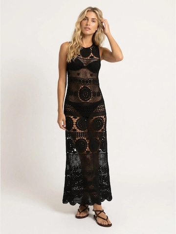 Miss June Jurk 'Robe Longue Angel' in Zwart: voorkant