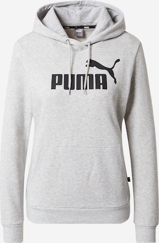 Felpa sportiva 'ESSENTIAL Logo Hoodie' di PUMA in grigio: frontale