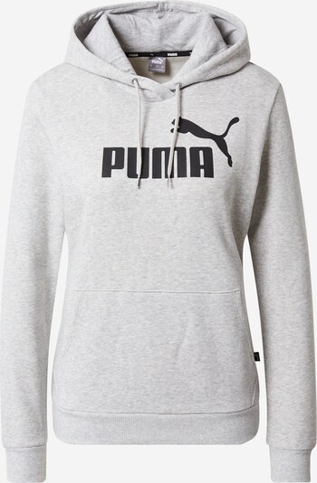 PUMA Športna majica 'ESSENTIAL Logo Hoodie' | pegasto siva / črna barva, Prikaz izdelka