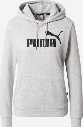 PUMA Sportief sweatshirt 'ESSENTIAL Logo Hoodie' in de kleur Grijs gemêleerd / Zwart, Productweergave