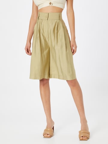 SECOND FEMALE Wide leg Pleat-front trousers 'Auguste' in Green: front