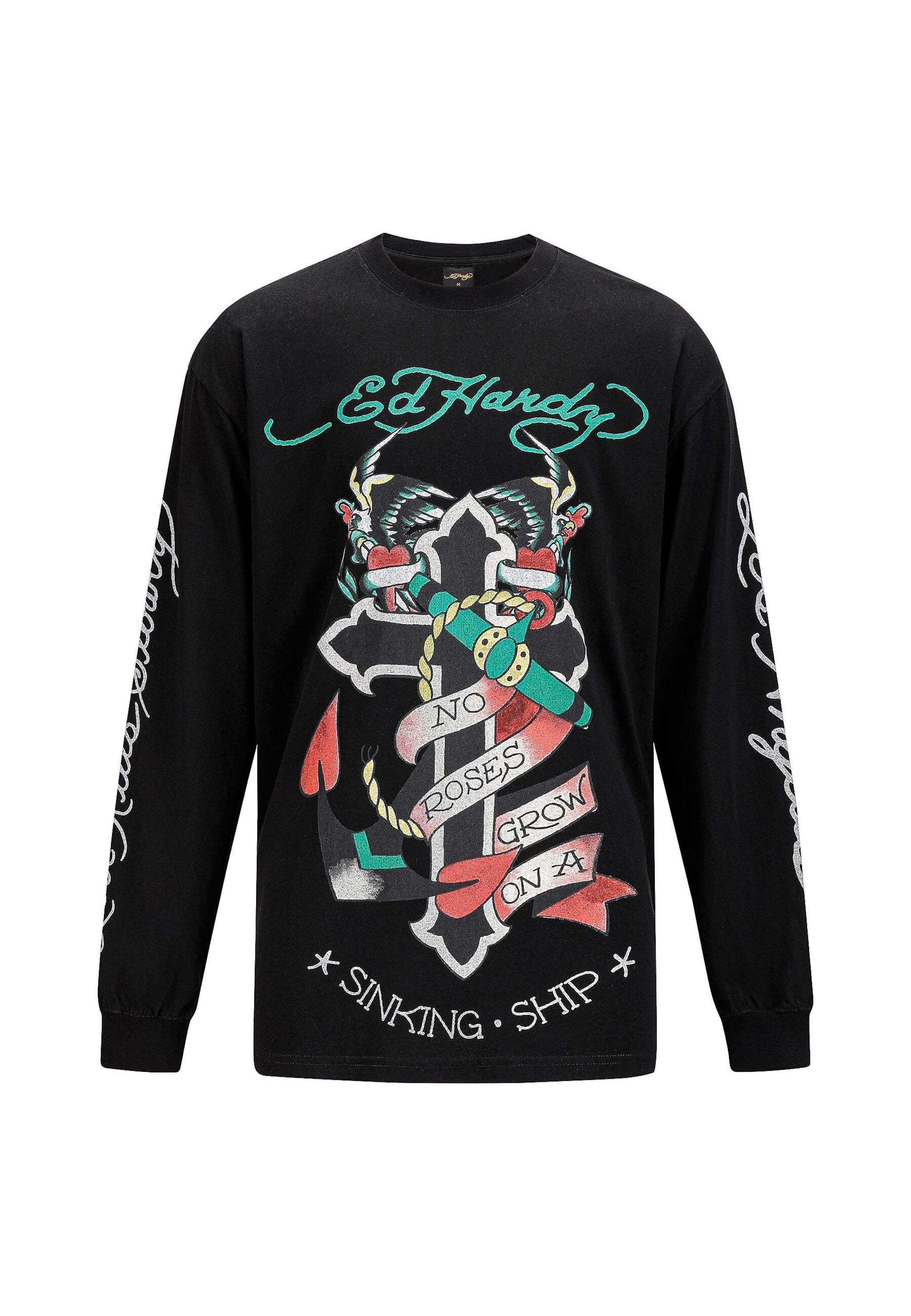 Ed Hardy Shirt in Schwarz: Vorderseite