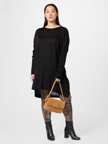 Fransa Curve Sweater in Black