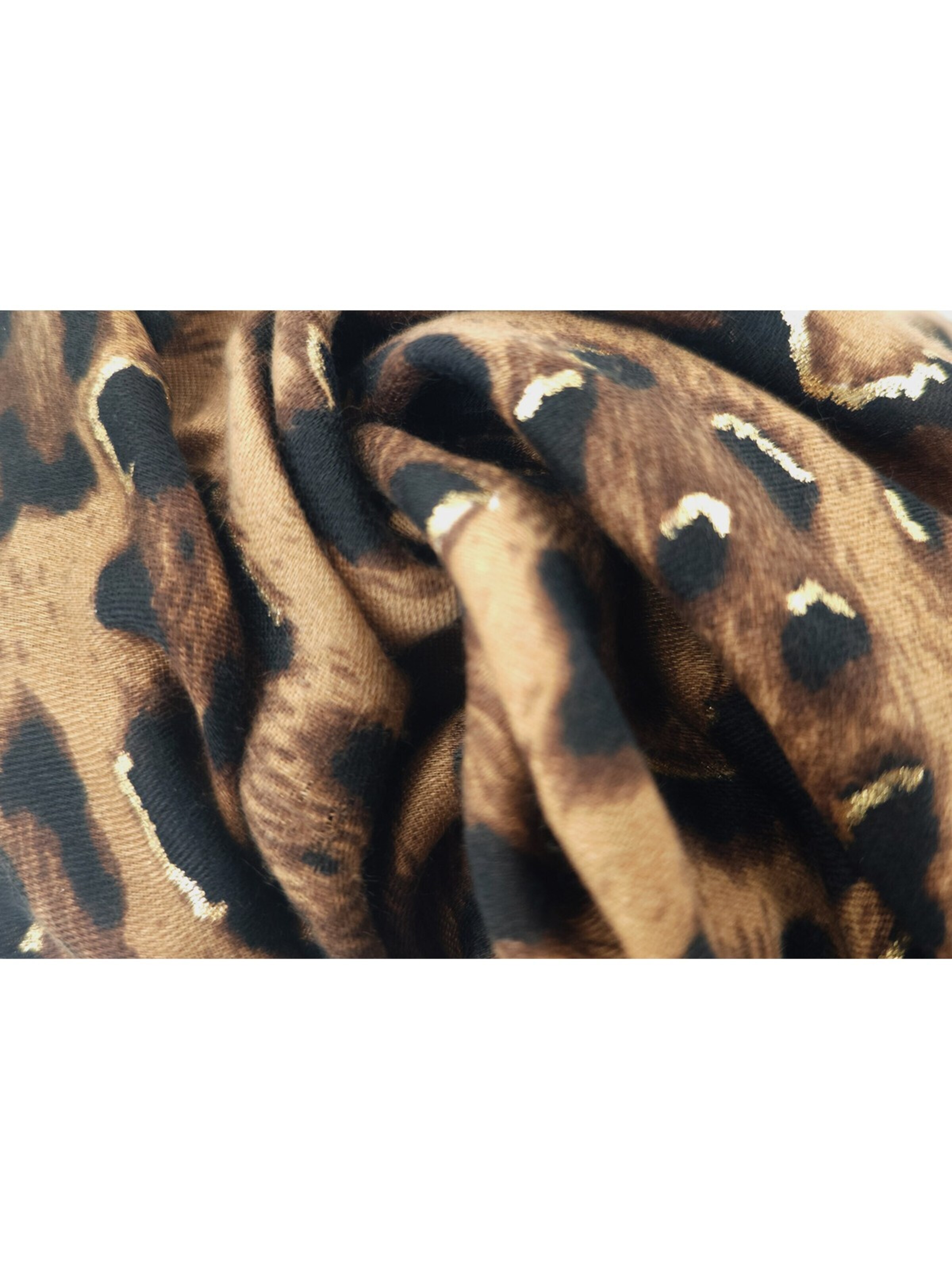 styleBREAKER Schal 'Schal Leoparden Muster Gold Metallic'‌‌‌‌‌‌‌‌‌‌ in Braun
