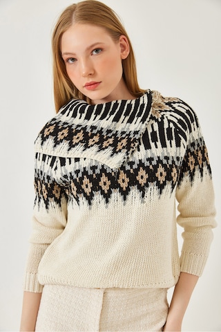 Pullover di Bianco Lucci in beige: frontale