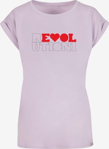 Merchcode Shirt 'Beatles - Revolution Lights' in Purple: front