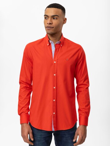 By Diess Collection Regular fit Button Up Shirt in Red