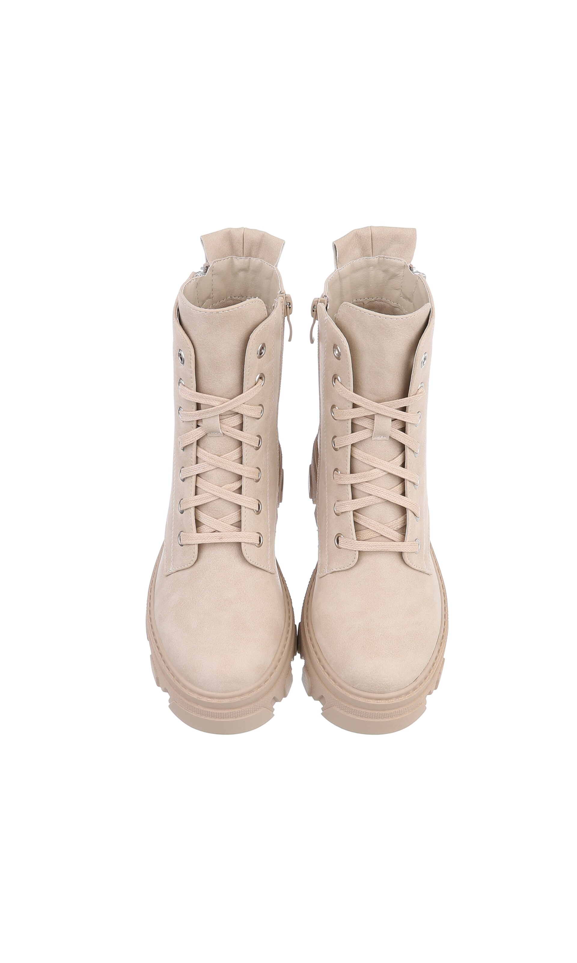 Ital-Design Schnürstiefelette in Beige