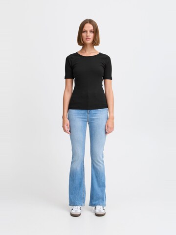 ICHI Shirt ' IHPALMER RIB' in Zwart