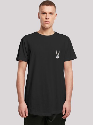 F4NT4STIC Shirt 'Looney Tunes Bugs Bunny' in Zwart: voorkant
