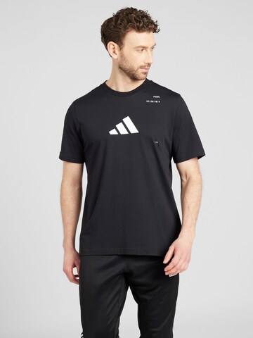 Tricou funcțional 'PADEL CAT' de la ADIDAS PERFORMANCE pe negru