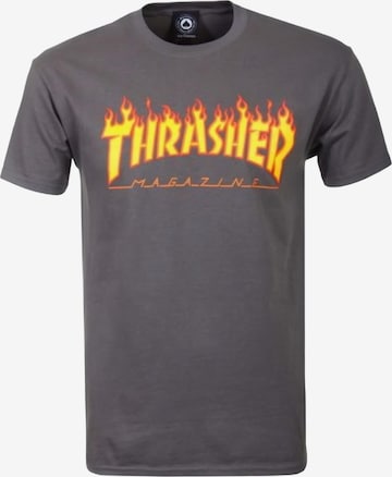 THRASHER Koszulka 'FLAME' w kolorze szary: przód