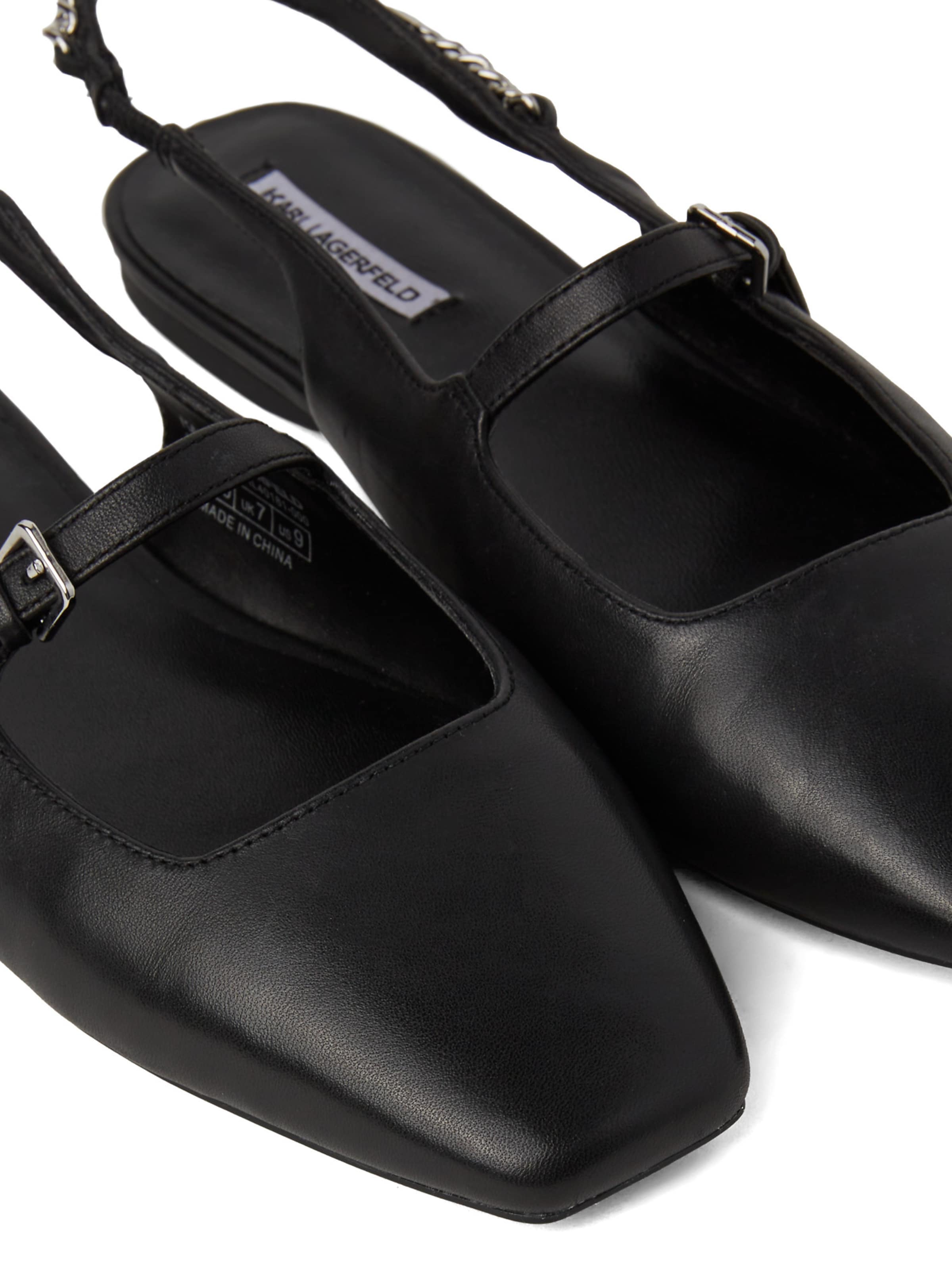 Karl Lagerfeld Ballerina met riempjes 'Konnie' in Zwart