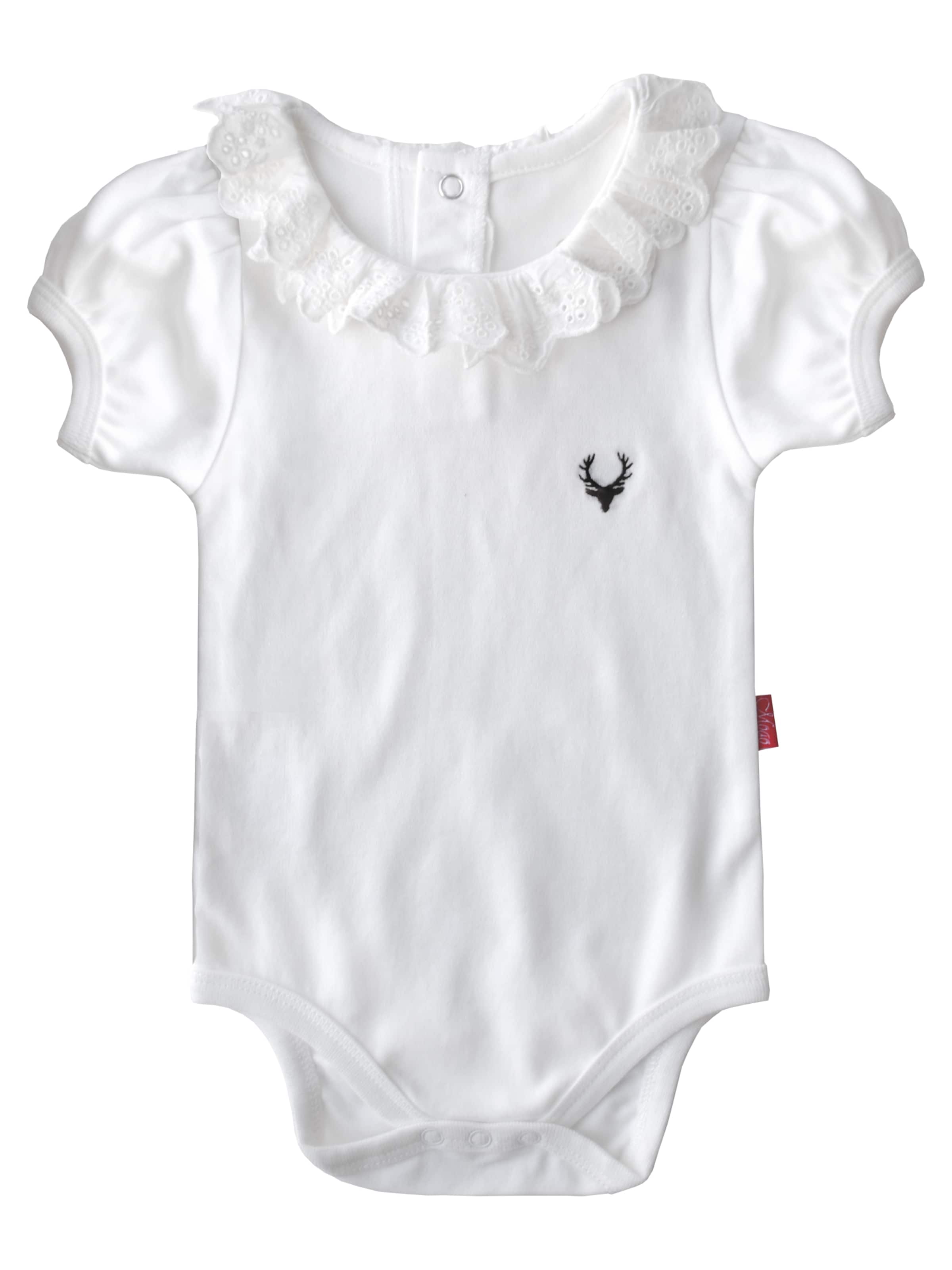 Mogo Strampler/Body 'Dirndlbody'‌‌‌‌‌‌‌‌‌‌ in Weiß: Vorderseite