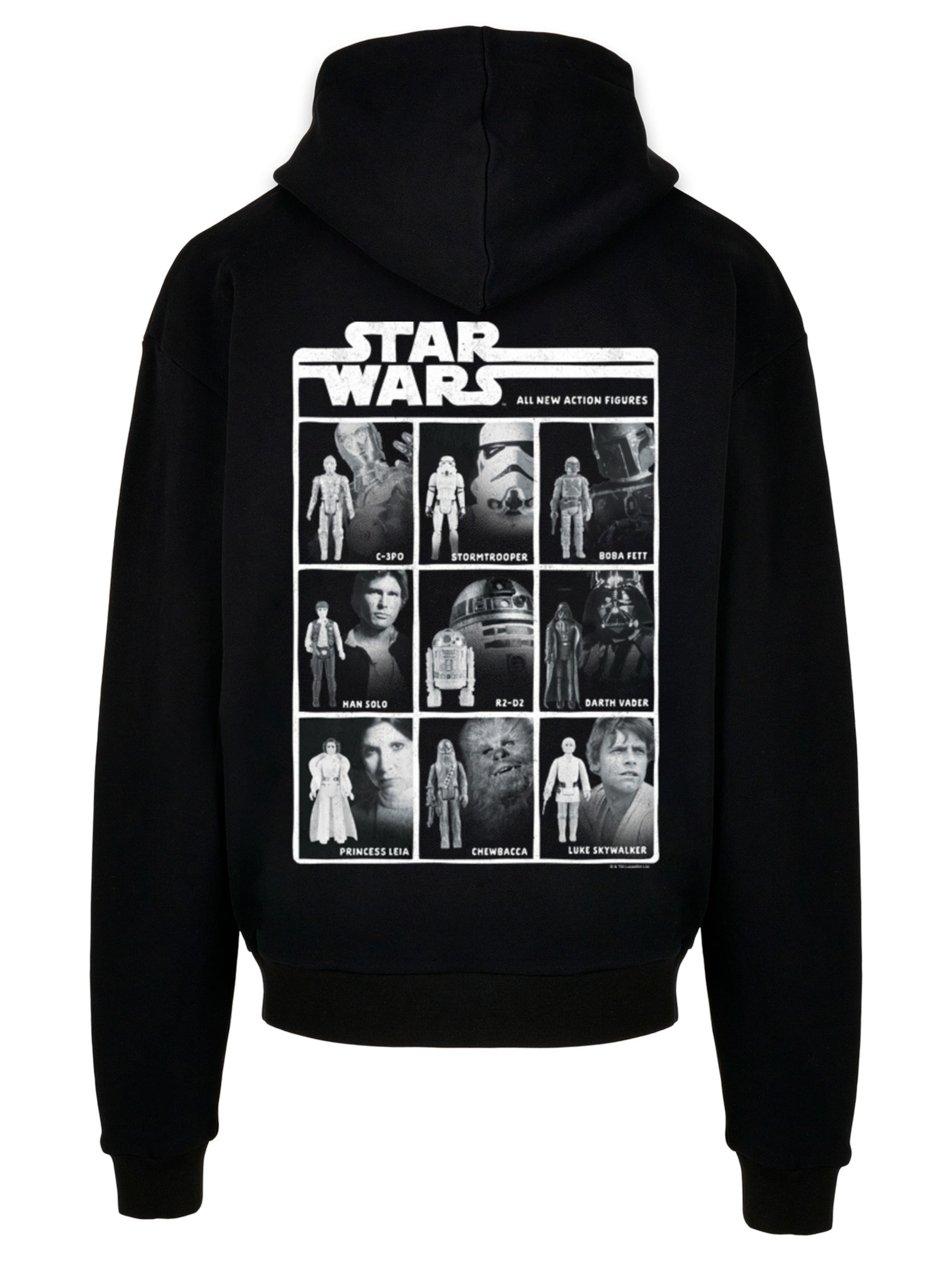 F4NT4STIC Sweatshirt 'Star Wars Class Of Action Figures' in Black: front