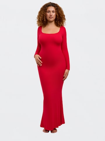Abito 'Ribbed Long Sleeve Maxikleid' di cfab (formerly creamy fabrics) in rosso
