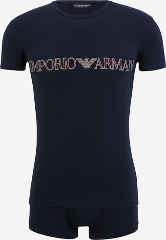 Emporio Armani Pyjama kort in Blauw: voorkant