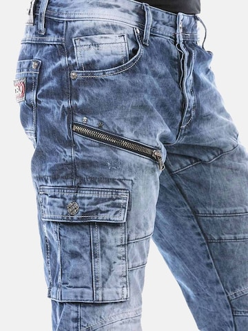 CIPO & BAXX Regular Jeanshose 'CD679', Straight Leg in trendiger Used-Optik in Blau