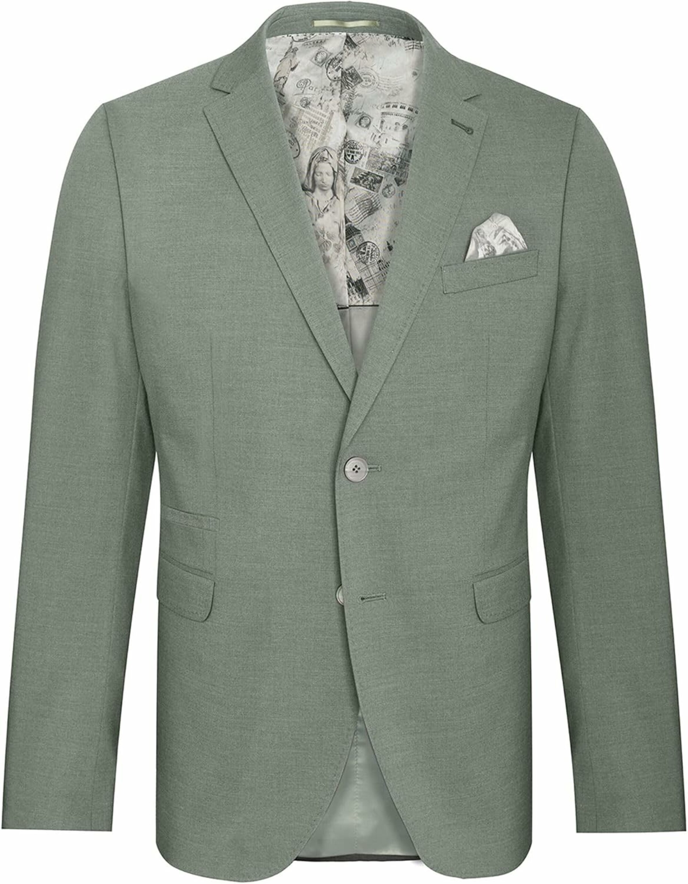 Weis Slim fit Colbert in Groen: voorkant