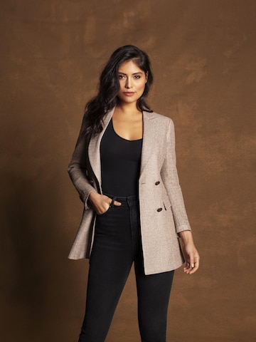 Vulto Blazers 'Silk Bouclé Jacket' in Beige