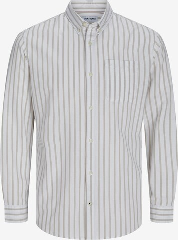 JACK & JONES Button Up Shirt 'OXFORD' in Beige: front