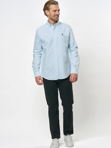 U.S. POLO ASSN. Regular fit Overhemd 'Armin' in Blauw