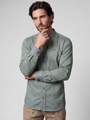 SPIETH & WENSKY Slim fit Klederdracht overhemd 'Krugdorf' in Groen: voorkant