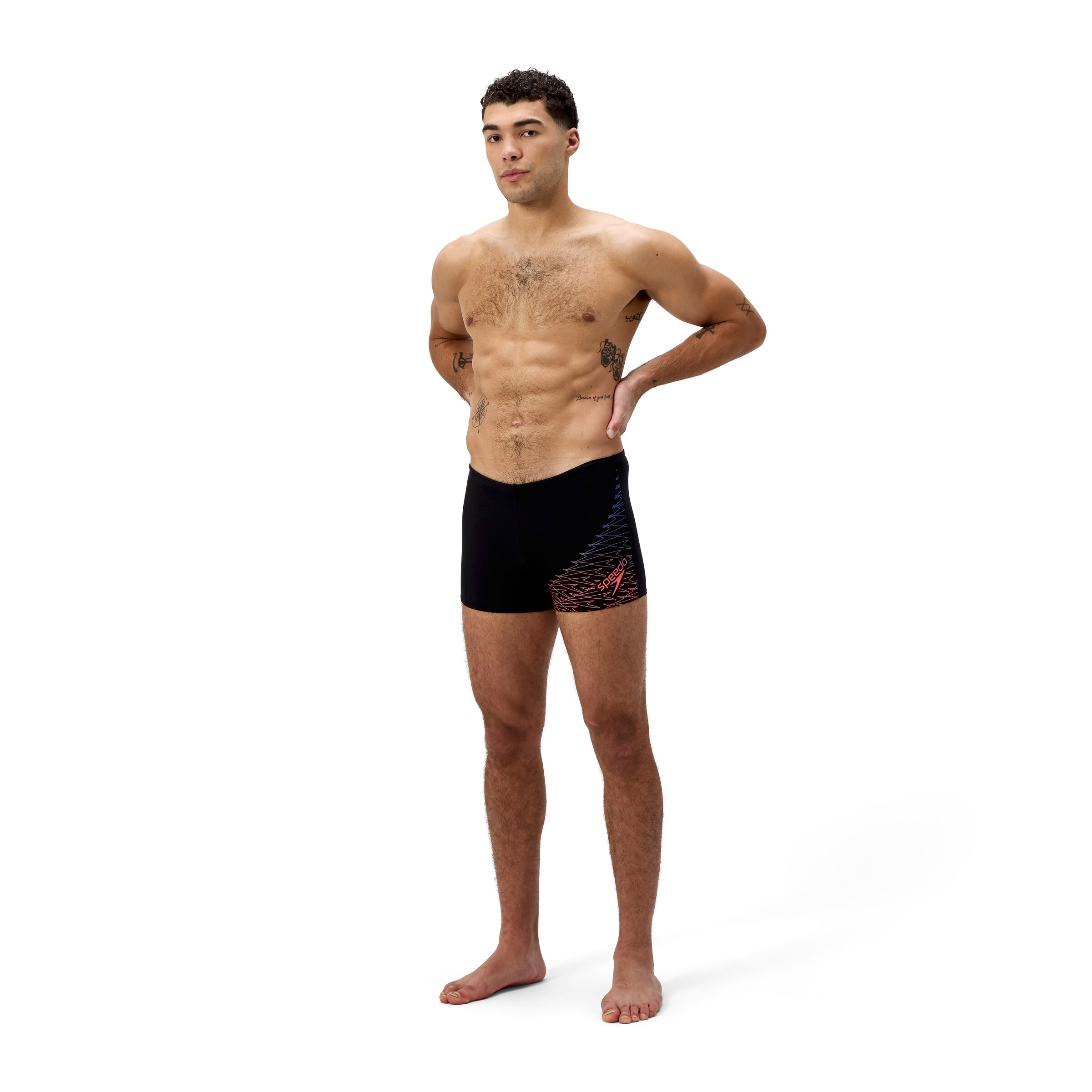 SPEEDO Athletic Swim Trunks in Black