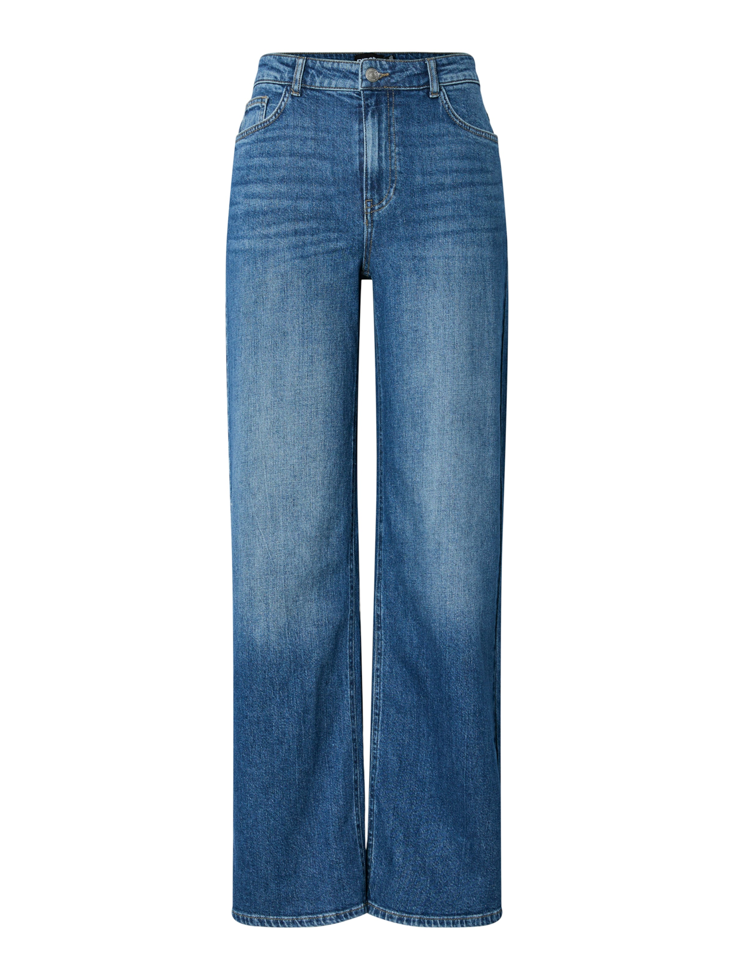 Wide leg Jeans 'PCSilke' de la PIECES pe albastru: față