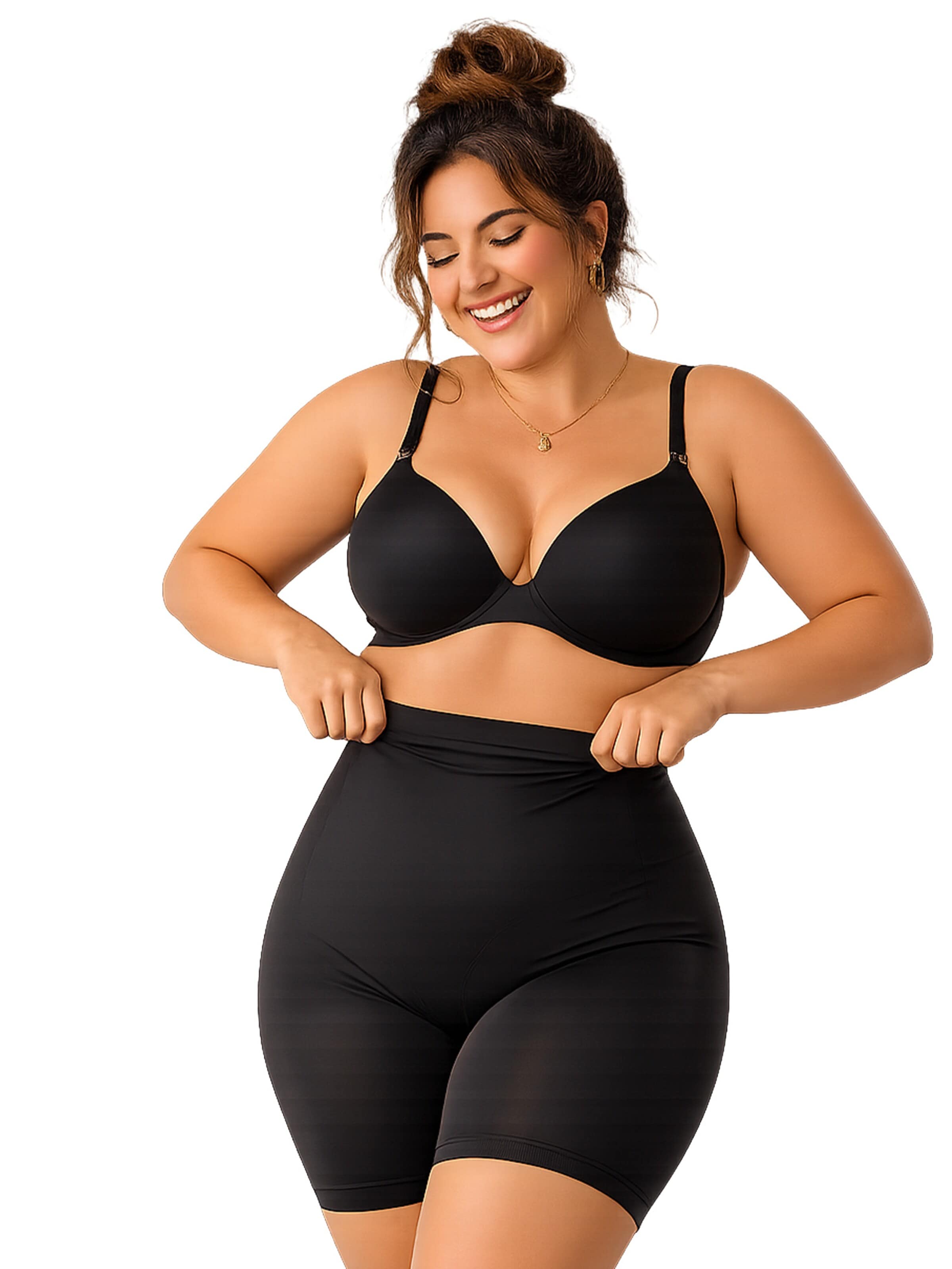 cfab (formerly creamy fabrics) Shapingbroek 'High Waisted Shaping Shorts' in Zwart