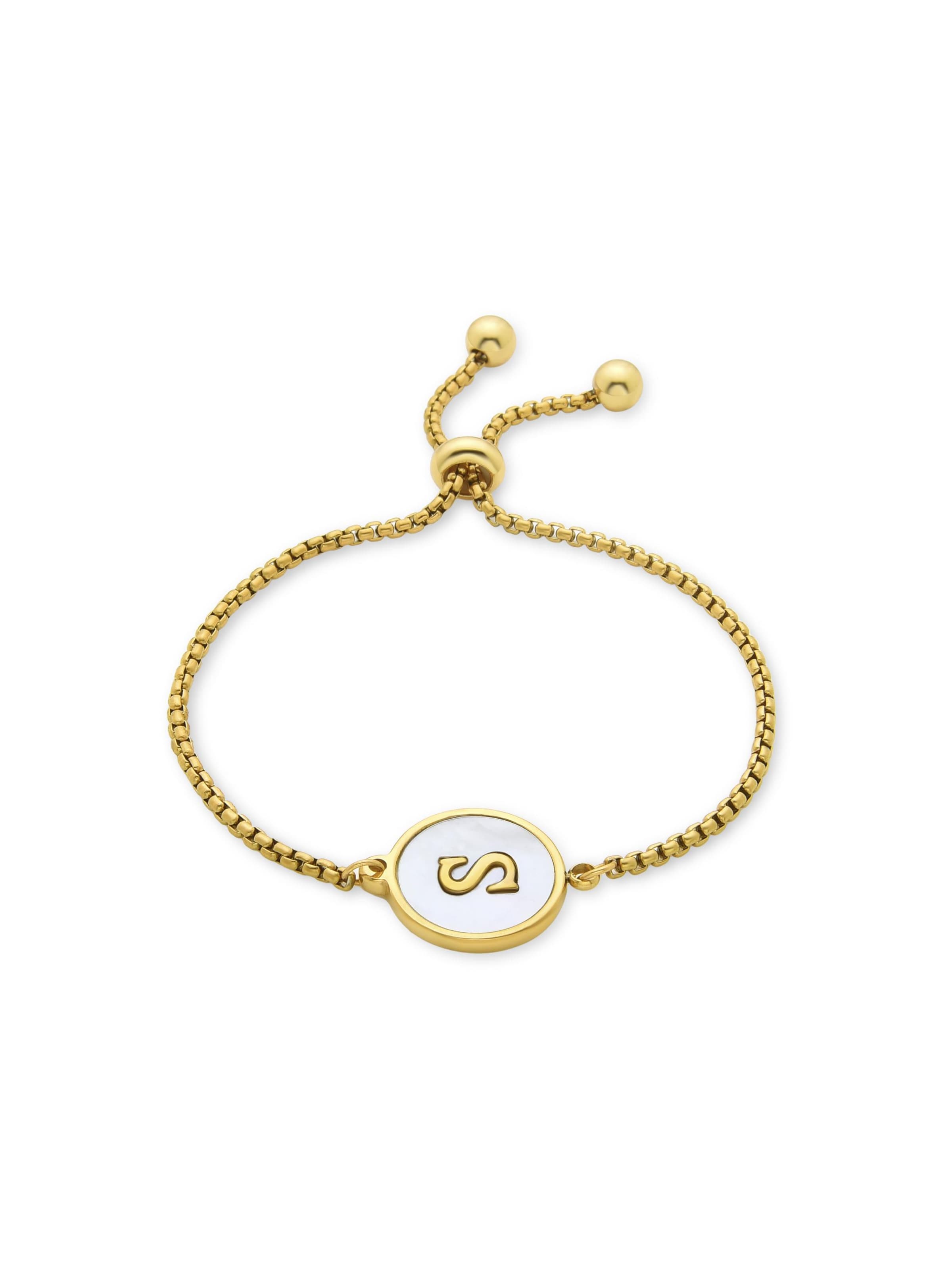 Luxenter - Pulsera 'Alphabet' en oro: frente
