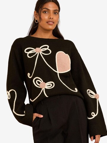 love & roses Sweater in Black: front