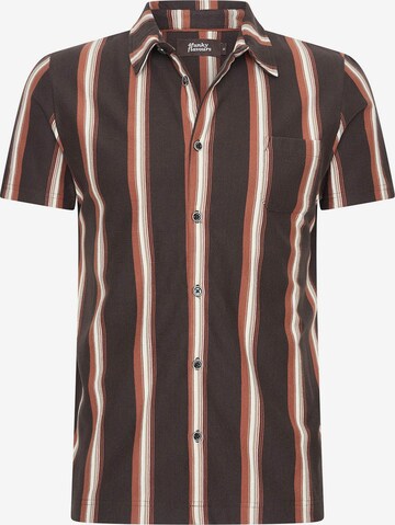 4funkyflavours Regular fit Button Up Shirt 'Kiss In The Dark' in Brown: front