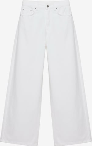 Wide leg Jeans de la Pull&Bear pe alb: față