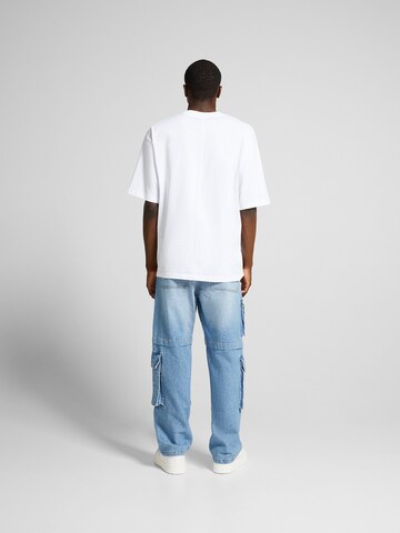 Bershka Loosefit Cargojeans in Blauw