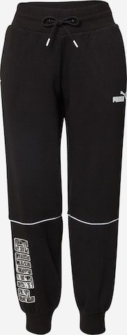 PUMA Tapered Workout Pants in Black: front