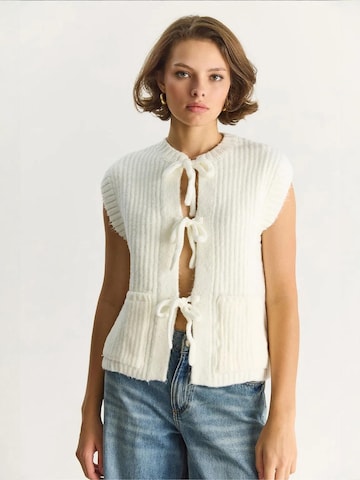 Gilet in maglia di Bianco Lucci in bianco: frontale