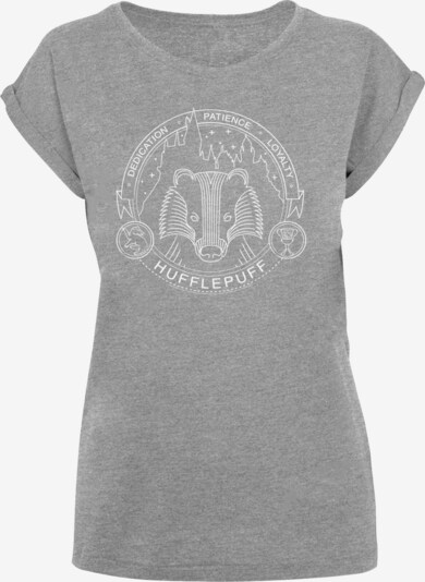 F4NT4STIC T-Shirt 'Harry Potter Hufflepuff Seal' in graumeliert / weiß, Produktansicht