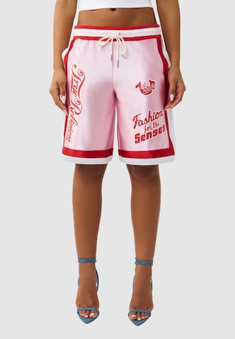 True Religion Normalny krój Spodnie sportowe w kolorze różowy: przód