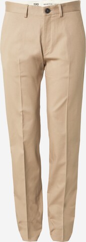 SELECTED HOMME Regular Trousers with creases 'WILLIAM' in Grey: front