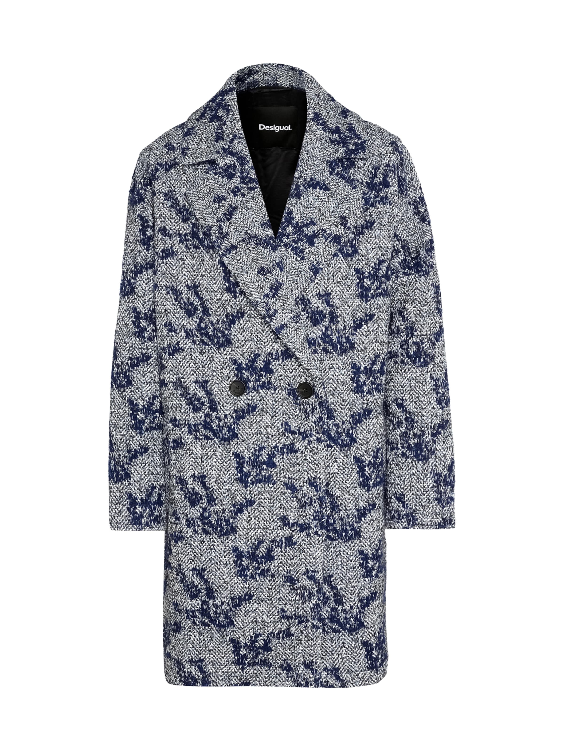 Desigual Ανοιξιάτικο και φθινοπωρινό παλτό σε μπλε: μπροστά