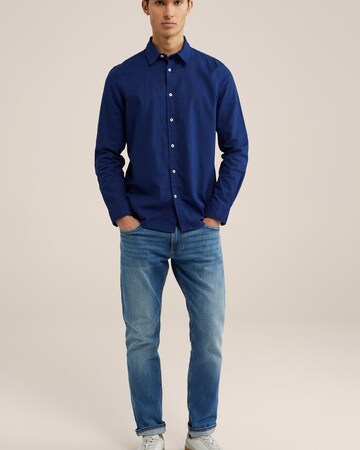 WE Fashion Slim Fit Hemd in Blau