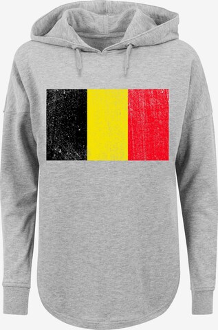 F4NT4STIC Sweatshirt 'Belgium Belgien Flagge' in Grey: front