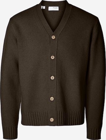 Vestes en maille 'SLHCody' SELECTED en marron : devant