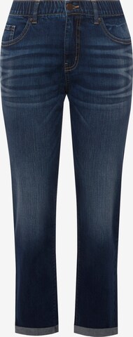 Ulla Popken Slimfit Jeans in Blauw: voorkant