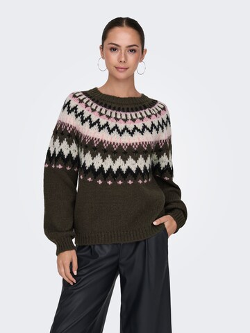 JDY Sweater 'JDYKinsley' in Brown: front