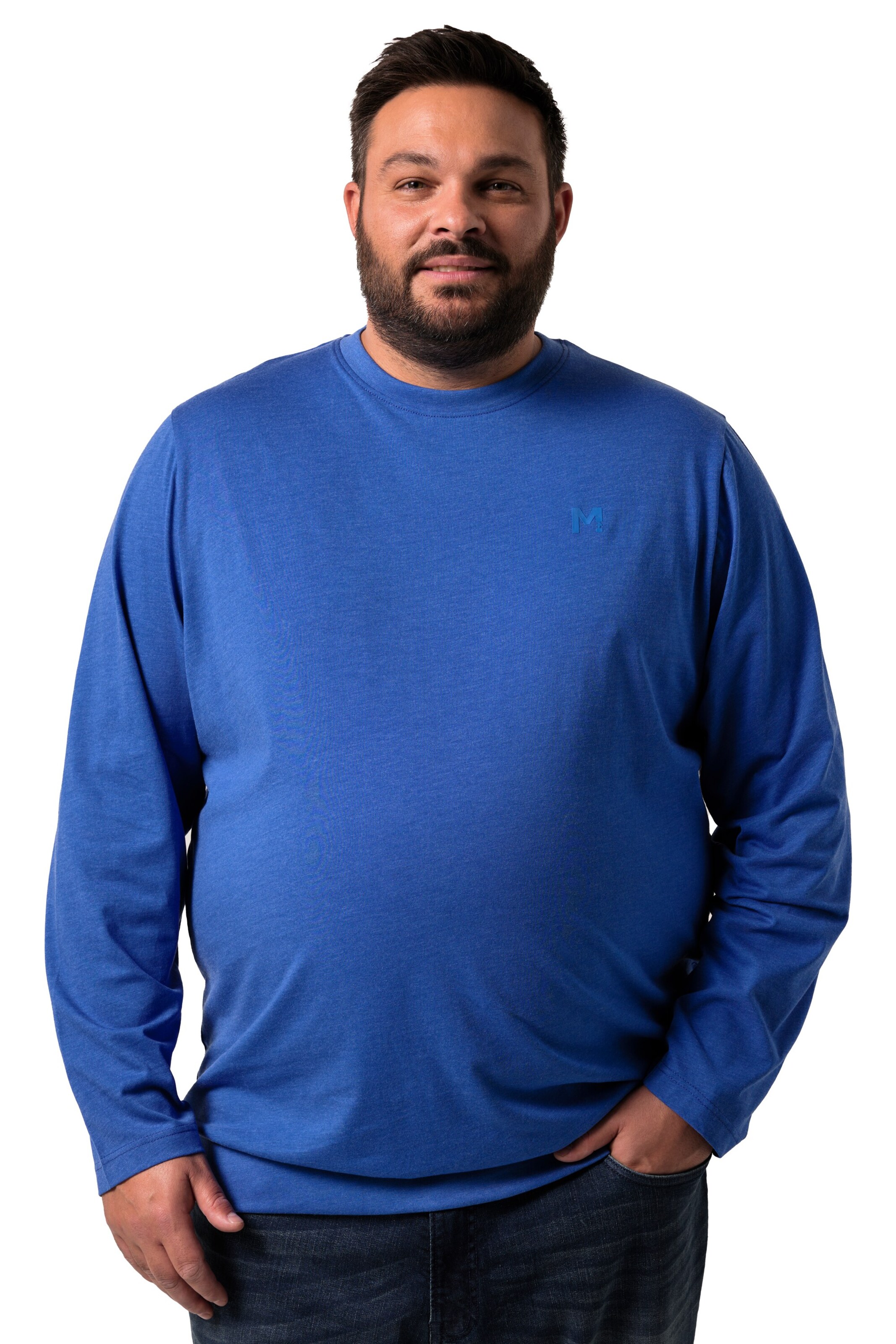 Men Plus Shirt in Blauw: voorkant