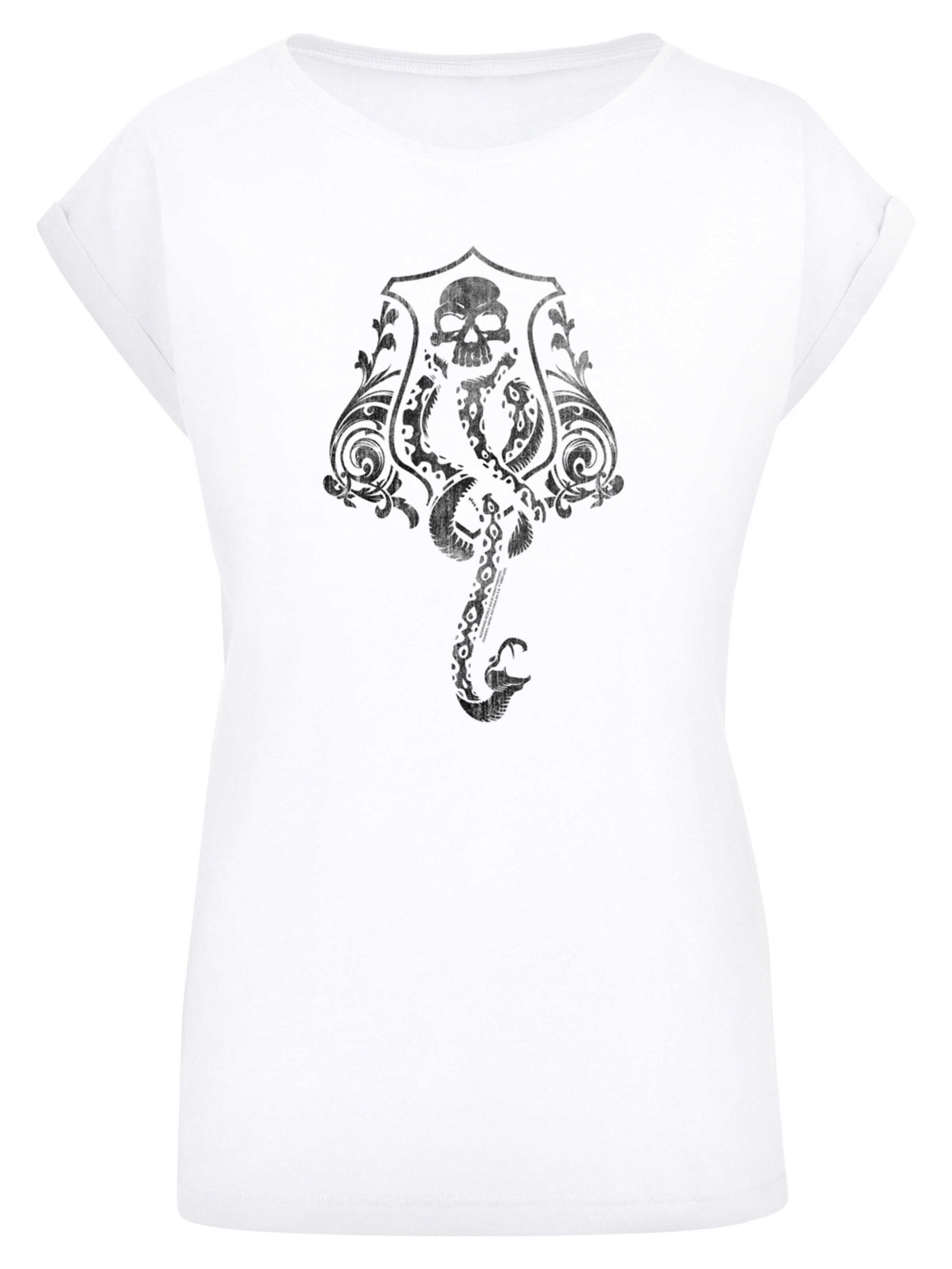 F4NT4STIC Shirt 'Harry Potter Dark Mark' in Wit: voorkant
