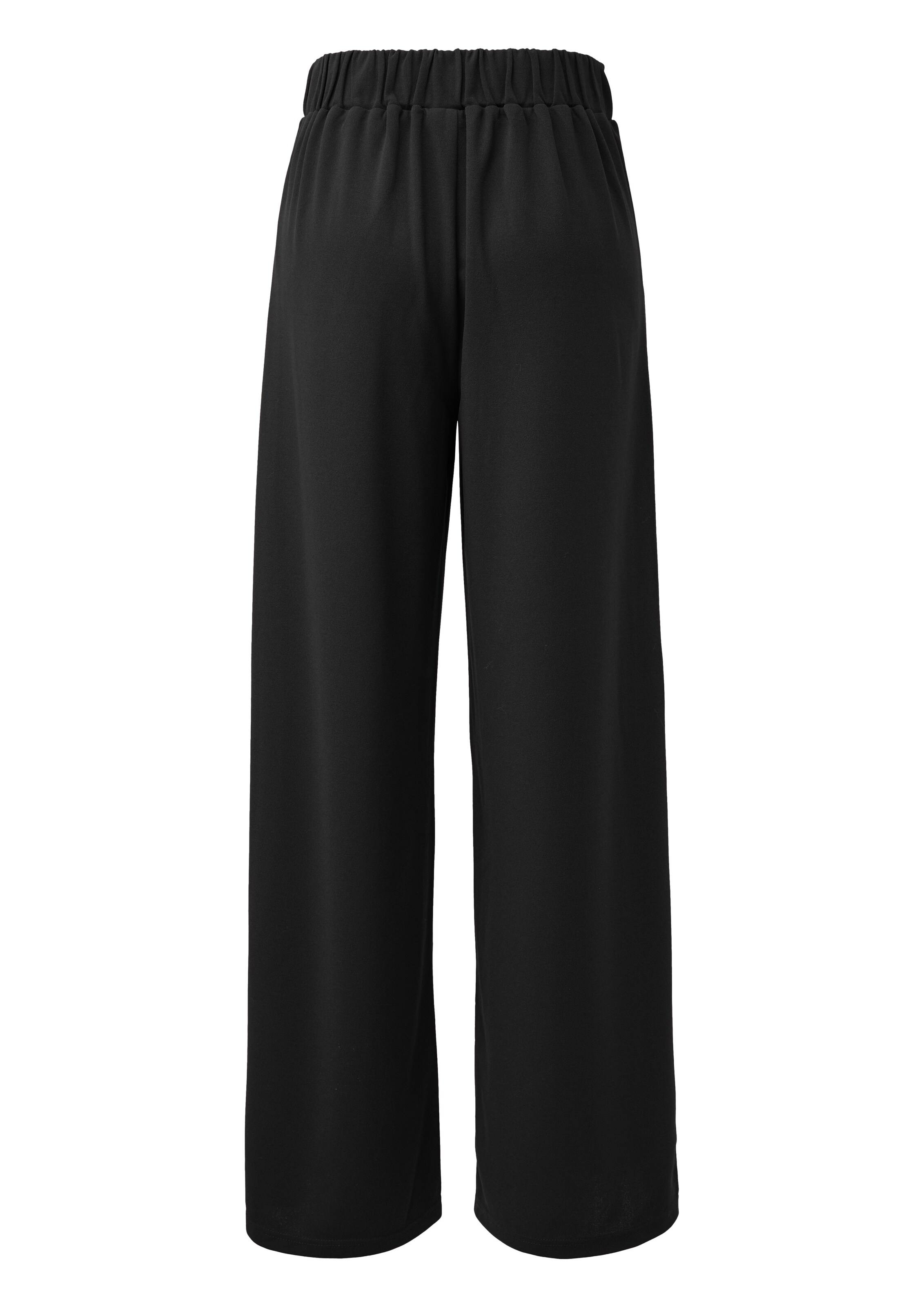 QS Wide leg Pleat-Front Pants in Black