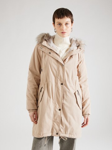 comma casual identity Winterparka in Beige: voorkant